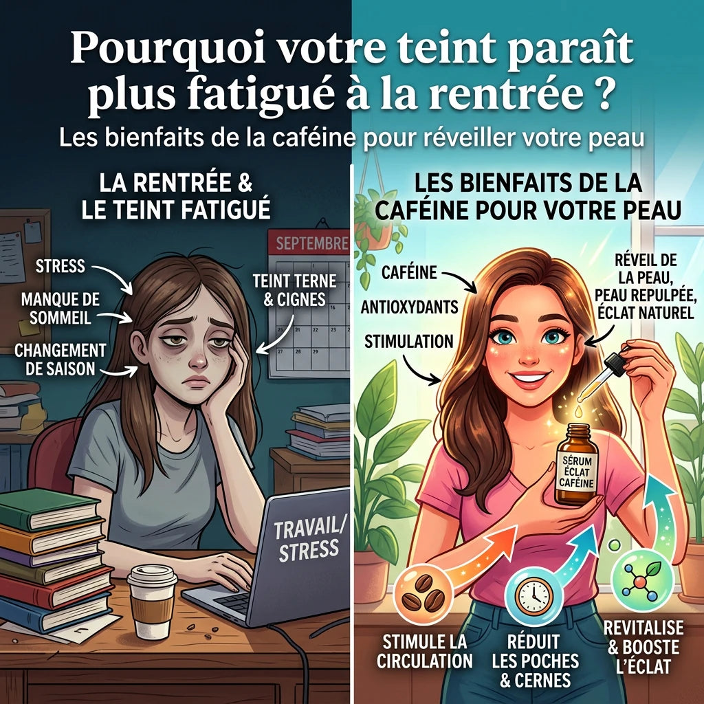 Pourquoi votre teint paraît plus fatigué à la rentrée ? Les bienfaits de la caféine pour réveiller votre peau