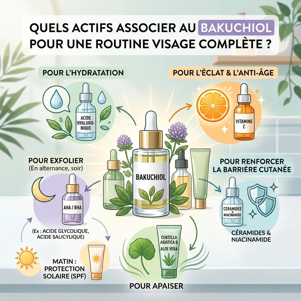 Quels actifs associer au bakuchiol pour une routine visage complète ?