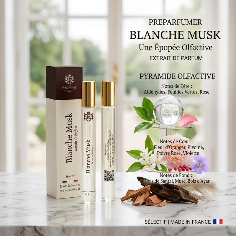 Blanche Musk – Extrait de Parfum 16 ml - Parfum Mixte - Longue Tenue Oltimida