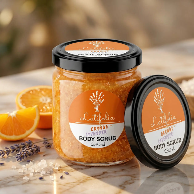 Gommage Corporel Orange & Lavande – Soin Exfoliant Nettoyant – Latifolia Latifolia