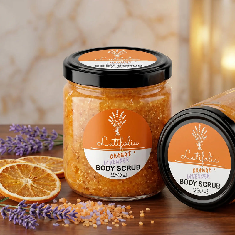 Gommage Corporel Orange & Lavande – Soin Exfoliant Nettoyant – Latifolia Latifolia