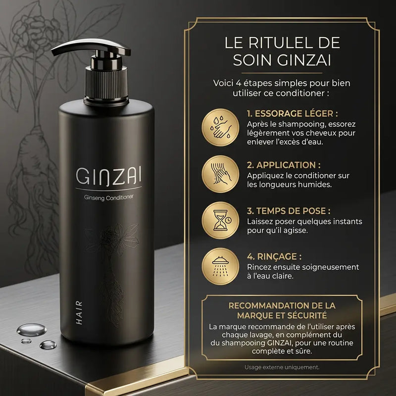 Après-shampooing au ginseng – Cheveux doux, brillants et renforcés - GINZAI - Elohé Beauty