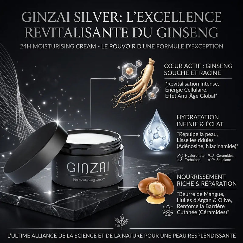 Crème Visage Hydratante 24H au Ginseng - GINZAI - Elohé Beauty