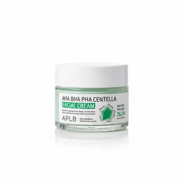 Crème visage à la Centella Asiatica AHA BHA PHA – Crème Hydratante & Exfoliante Triple Acid 26%  – APLB APLB