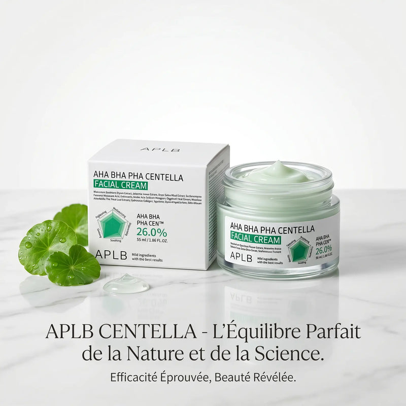 Crème visage à la Centella Asiatica AHA BHA PHA – Crème Hydratante & Exfoliante Triple Acid 26%  – APLB APLB