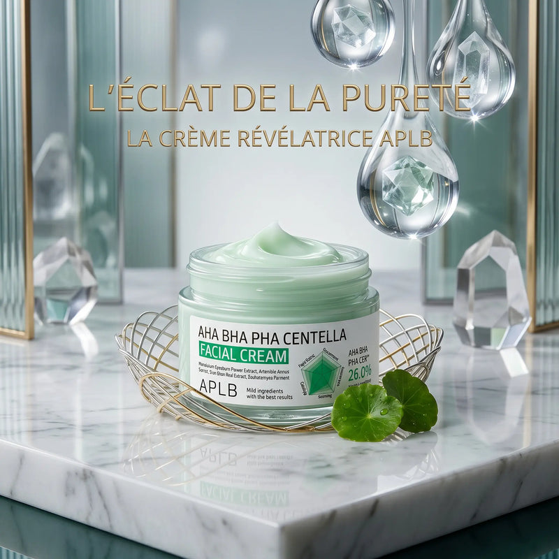 Crème visage à la Centella Asiatica AHA BHA PHA – Crème Hydratante & Exfoliante Triple Acid 26%  – APLB APLB