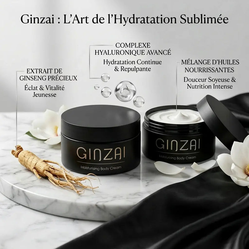 Crème hydratante corps au ginseng – Peau douce, souple et éclatante - GINZAI
