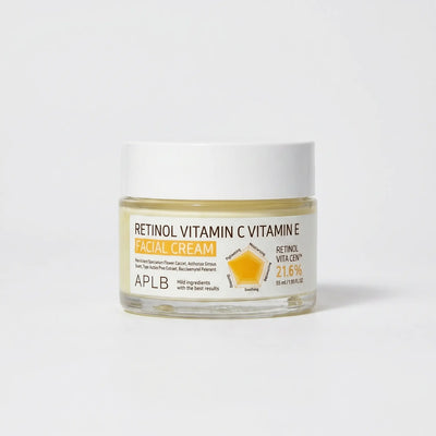 Crème Visage Rétinol Vitamine C & E 55 mg – Anti-Âget Éclat, Hydratation & Teint Unifié - APLB APLB