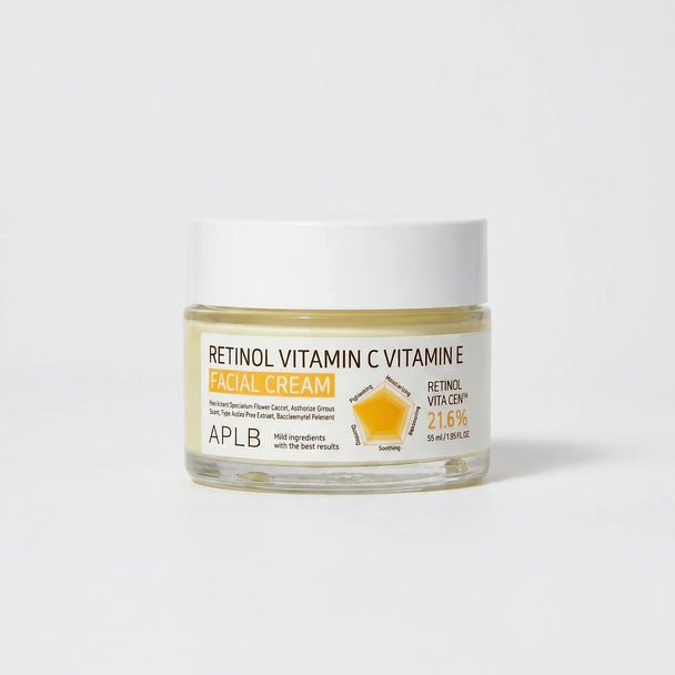 Crème Visage Rétinol Vitamine C & E 55 mg – Anti-Âget Éclat, Hydratation & Teint Unifié - APLB APLB