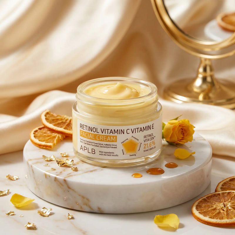 Crème Visage Rétinol Vitamine C & E 55 mg – Anti-Âget Éclat, Hydratation & Teint Unifié - APLB APLB