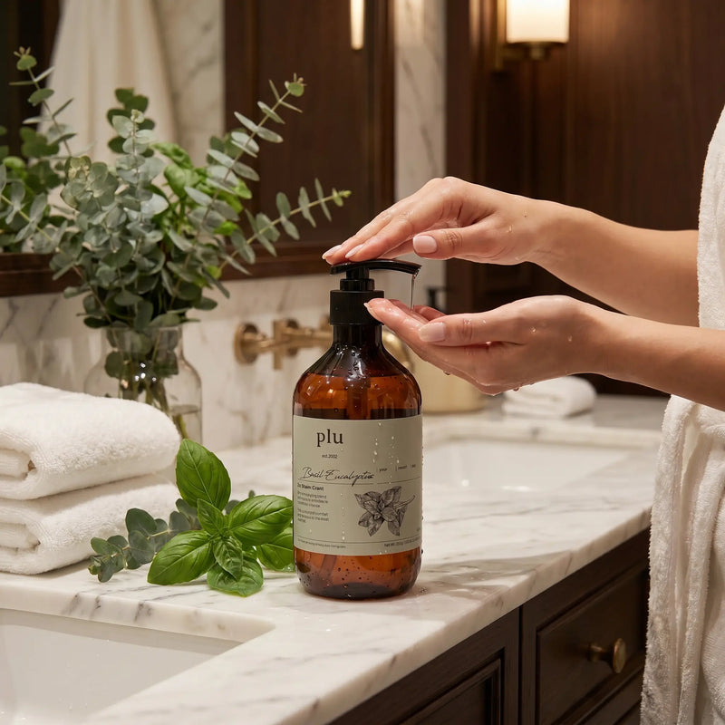 Gel Douche 500 ml - Eucalyptus et Basilic Rafraîchissant - PLU PLU