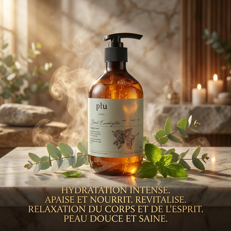 Gel Douche 500 ml - Eucalyptus et Basilic Rafraîchissant - PLU PLU
