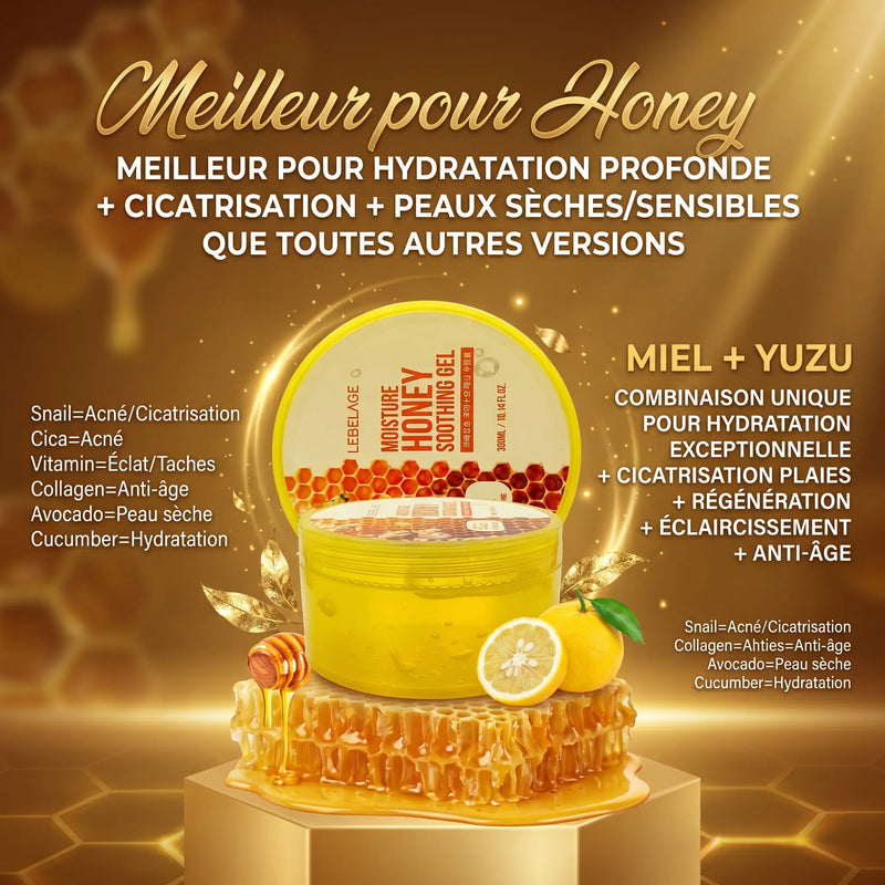 Gel Nourrissant, apaisant & cicatrisant 300 ml à l'extrait de Miel - Corps & Visage - Elohé Beauty