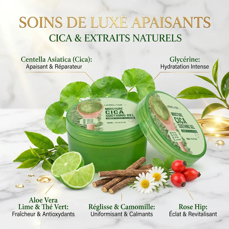 Gel Apaisant cicatrisant & réparateur 300 ml à la Centella Asiatica (Cica) - Visage & Corps Lebelage