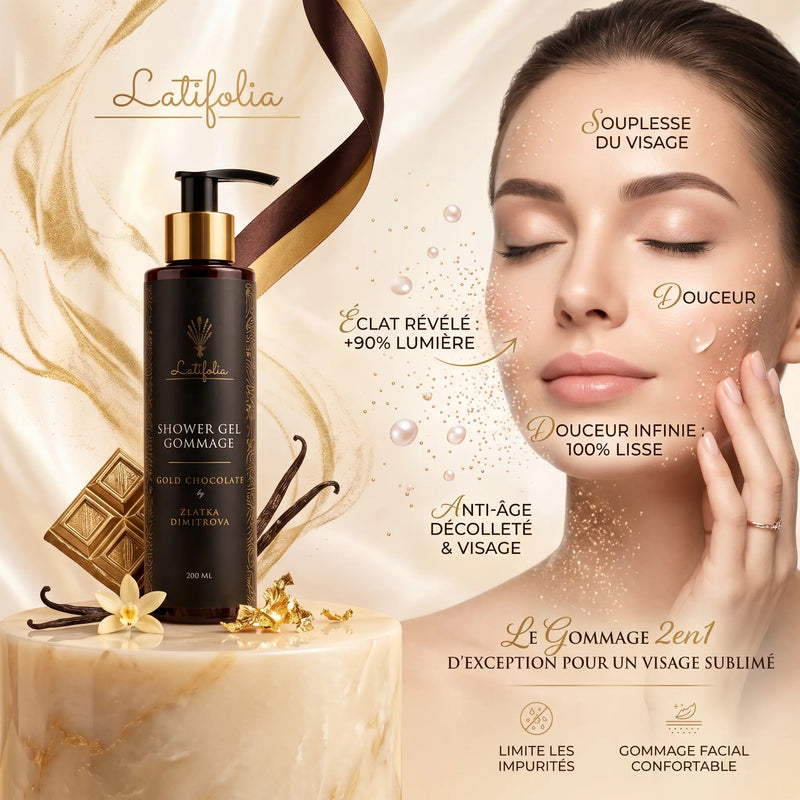 Gel Douche Exfoliant 2en1 – Chocolat Suisse & Noix de Coco 200 ml – Latifolia Latifolia