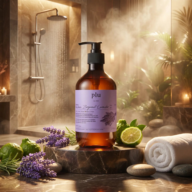 Duschgel 500 ml - Berga­motte & Beruhi­gende Lavendel - PLU PLU
