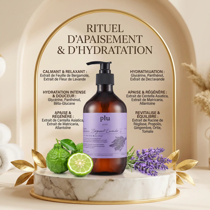 Gel Douche 500 ml - Bergamote & Lavande Calmante - PLU PLU