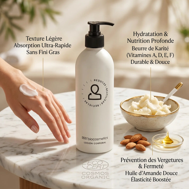 Lotion de Corps Écologique 500 ml – RRR’biocosmetics - Bio, Vegan & COSMOS ORGANIC - Elohé Beauty