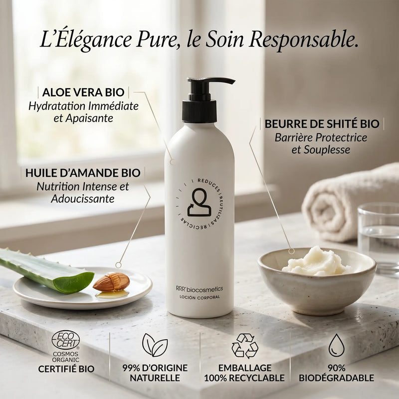 Lotion de Corps Écologique 500 ml – RRR’biocosmetics - Bio, Vegan & COSMOS ORGANIC - Elohé Beauty