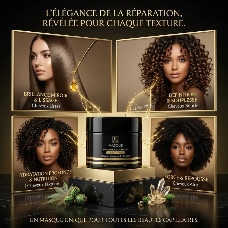 Masque Ricin – Soin capillaire pousse et hydratation intense - Tous types de cheveux Parfuminspireparis