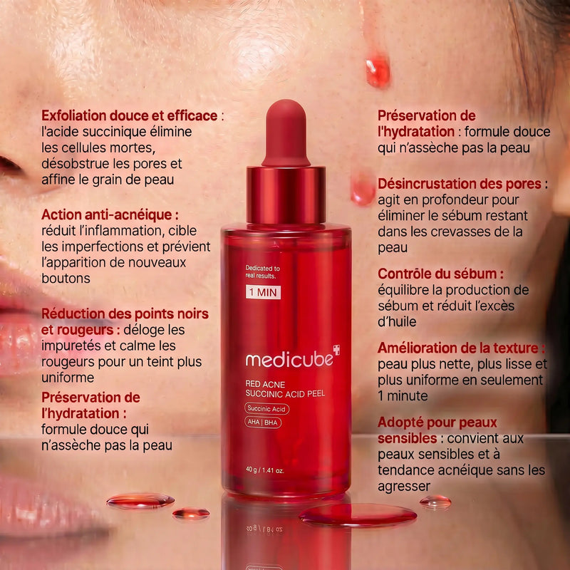Red Acne Succinic Acid Peel 40g – Peeling à l’Acide Succinique Contre l’Acné Rouge – Medicube Medicube