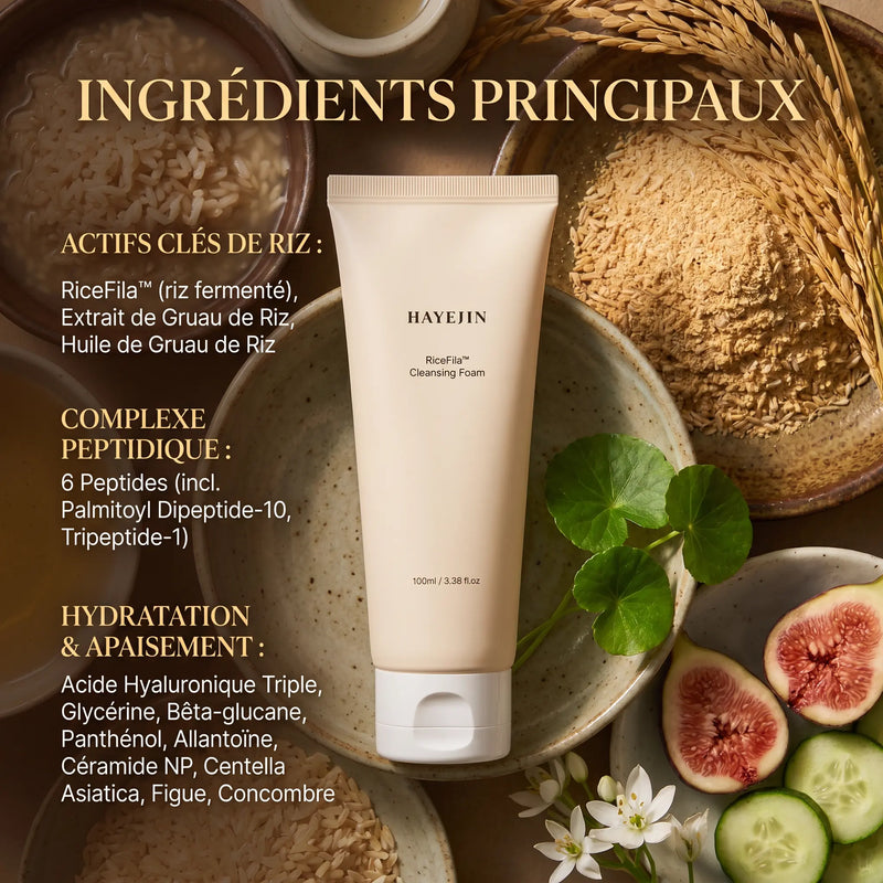 Gel nettoyant visage Hypoallergénique aux Micro-Bulles de Riz Fermenté 100 ml - HAYEJIN HAYEJIN