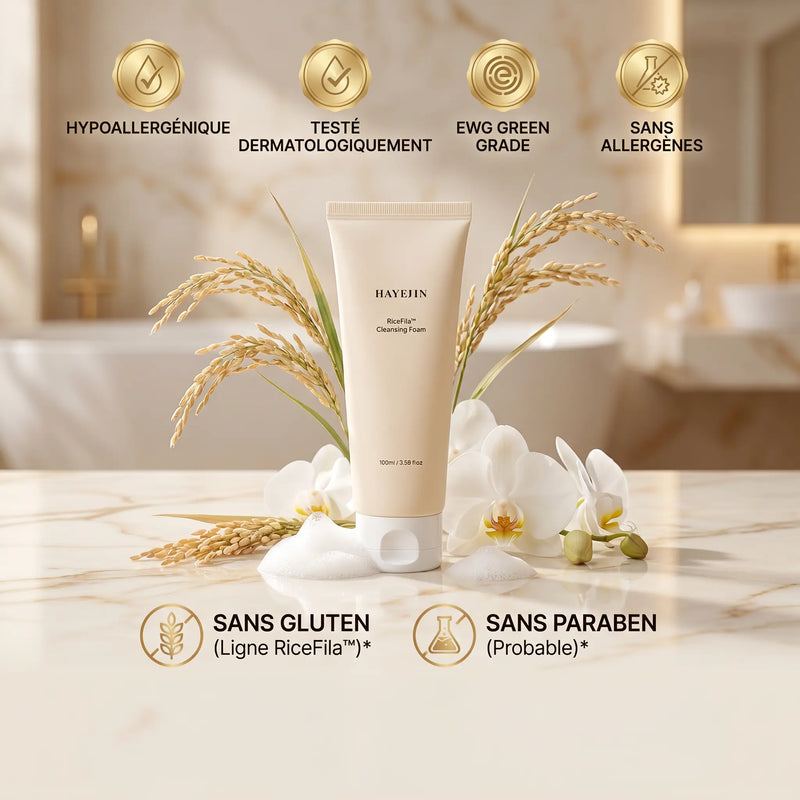 Gel nettoyant visage Hypoallergénique aux Micro-Bulles de Riz Fermenté 100 ml - HAYEJIN HAYEJIN
