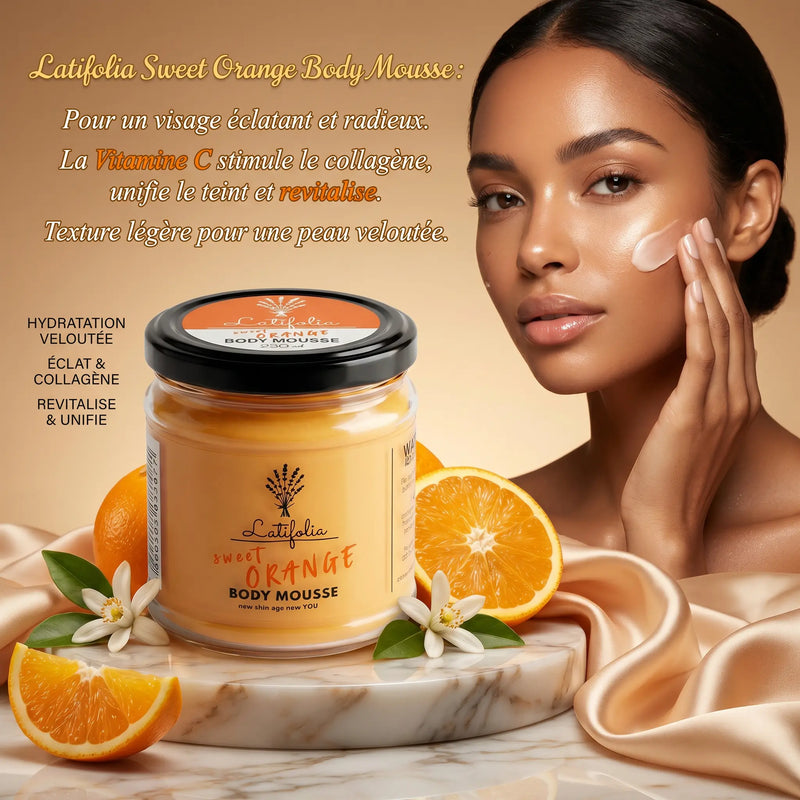Mousse Corporelle Orange & Noix de Coco Scintillante 230 ml – Soin Hydratant  – Latifolia Latifolia
