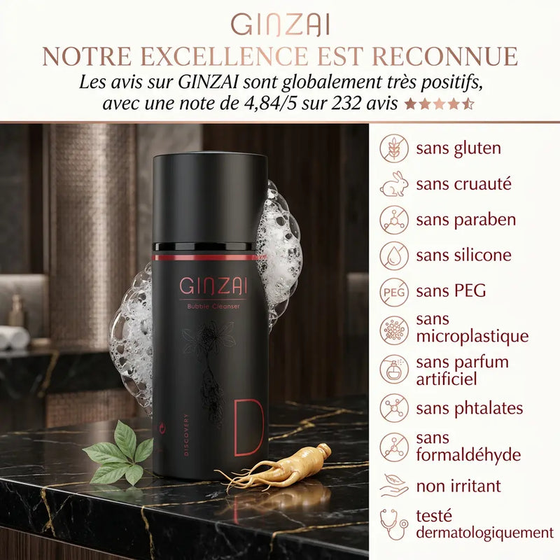 Nettoyant visage au Ginseng - Bubble Cleanser - Ginzai Ginzai