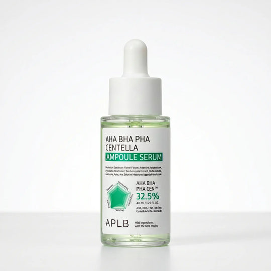 Sérum AHA BHA PHA Centella 40 ml – Exfoliation, Pores Affinés, Teint Unifié & Peau Apaisée - APLB APLB