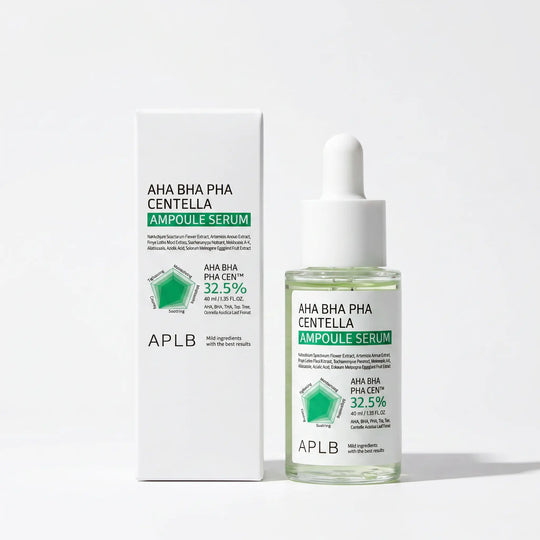 Sérum AHA BHA PHA Centella 40 ml – Exfoliation, Pores Affinés, Teint Unifié & Peau Apaisée - APLB APLB