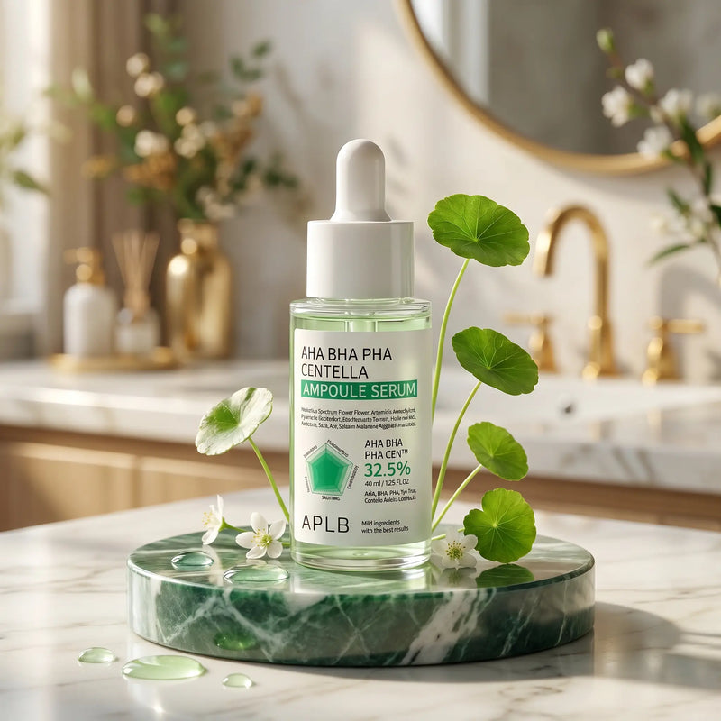 Sérum AHA BHA PHA Centella 40 ml – Exfoliation, Pores Affinés, Teint Unifié & Peau Apaisée - APLB APLB