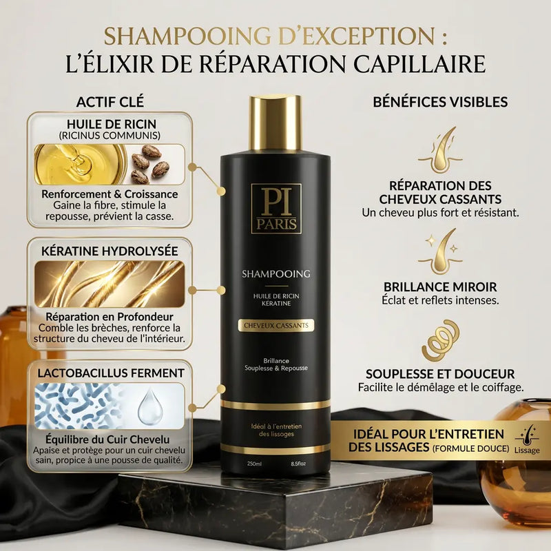 Shampooing Ricin - Stimule Pousse & Renforce - Tous types de cheveux - Elohé Beauty