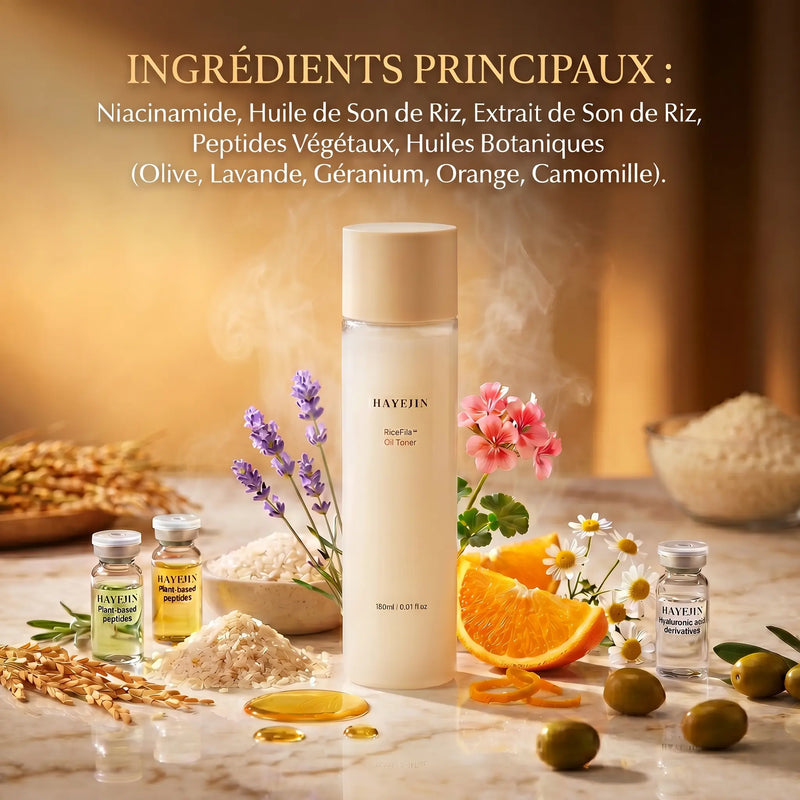 Toner Bifasique hypoallergénique à l'Huile de Graine de Riz Fermentée 150 ml - HAYEJIN HAYEJIN