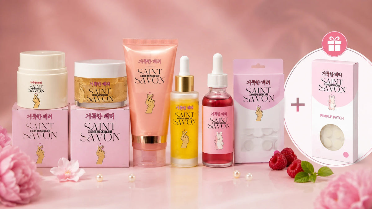 Routine Skincare Coréenne SAINT SAVON – 5 Soins pour une Peau Éclatante + Patchs Anti-Imperfections OFFERTS Elohé Beauty