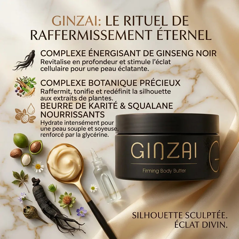 Beurre corporel raffermissant au ginseng – Peau nourrie, lisse et tonifiée - GINZAI - Elohé Beauty