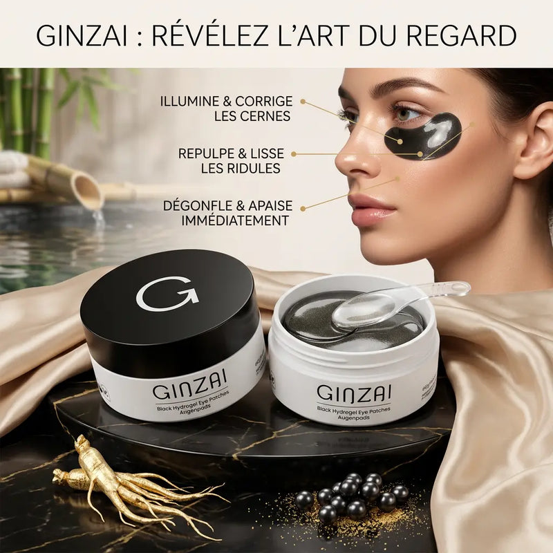 Patchs Yeux Hydrogel Noirs au Ginseng - Regard Lisse & Éclat - GINZAI Ginzai